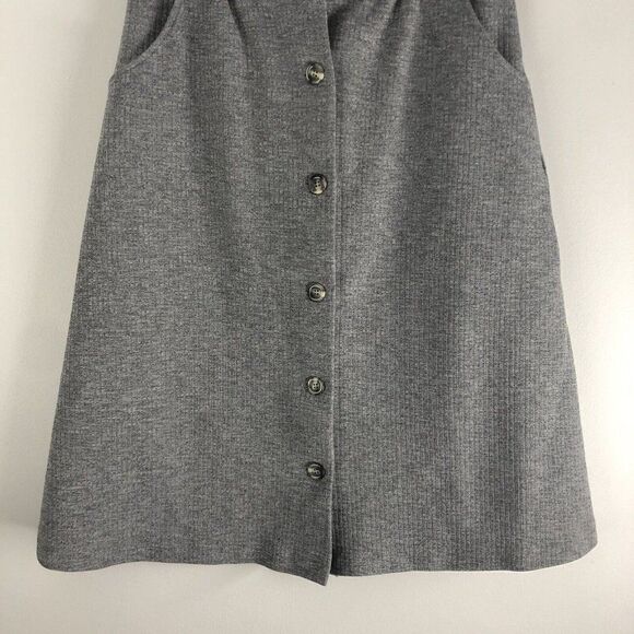 Vintage WPL 7912 Women’s‎ 15/16 Gray Skirt Button Front Pockets Dark Academia - Picture 3 of 13